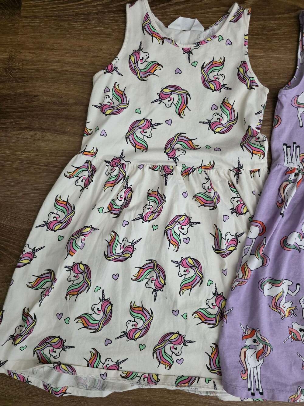 H&M Girls Sleeveless Unicorn Jersey Dresses (Set of 2) size 8/10 - Picture 3 of 6